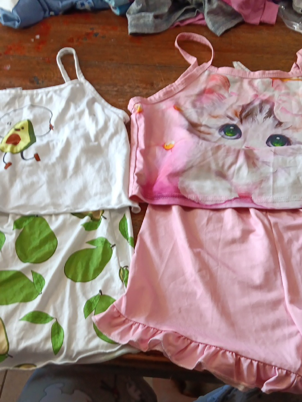 Bundlle Kids Pajama Set - Avocado And Kitten